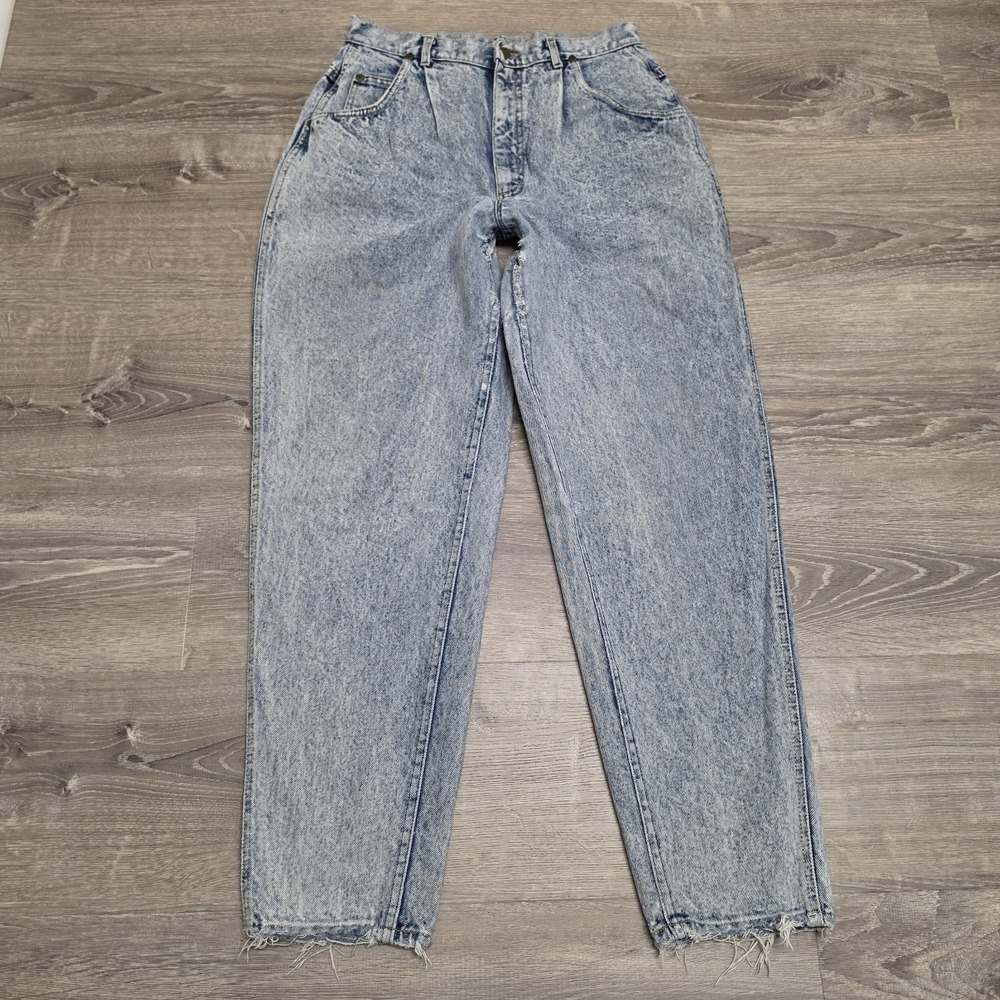Vintage Lee Skyriders Jeans Womens 31x31 Whiskered 90s 80s Acid Wash Distressed